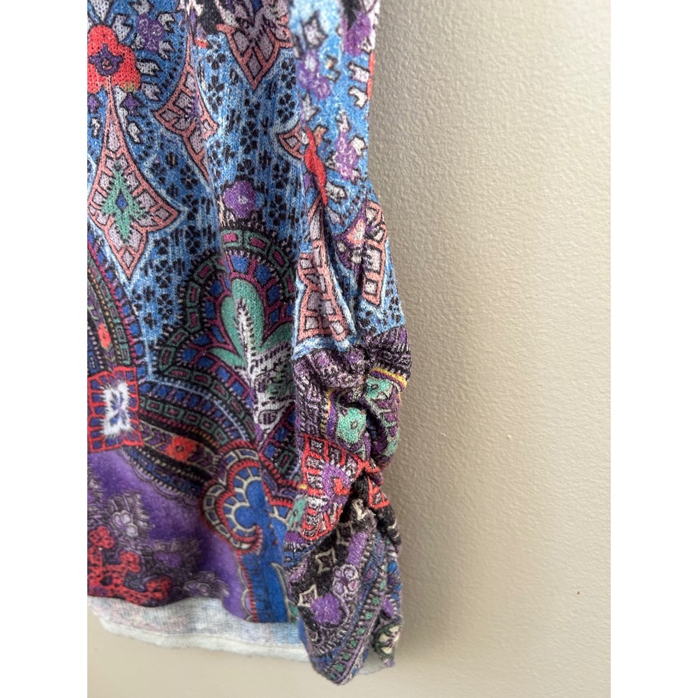 Y2K Simply Emma Women's Short‎ Sleeve Embellished Paisley Top Ruched Plus 1x - Picture 5 of 7
